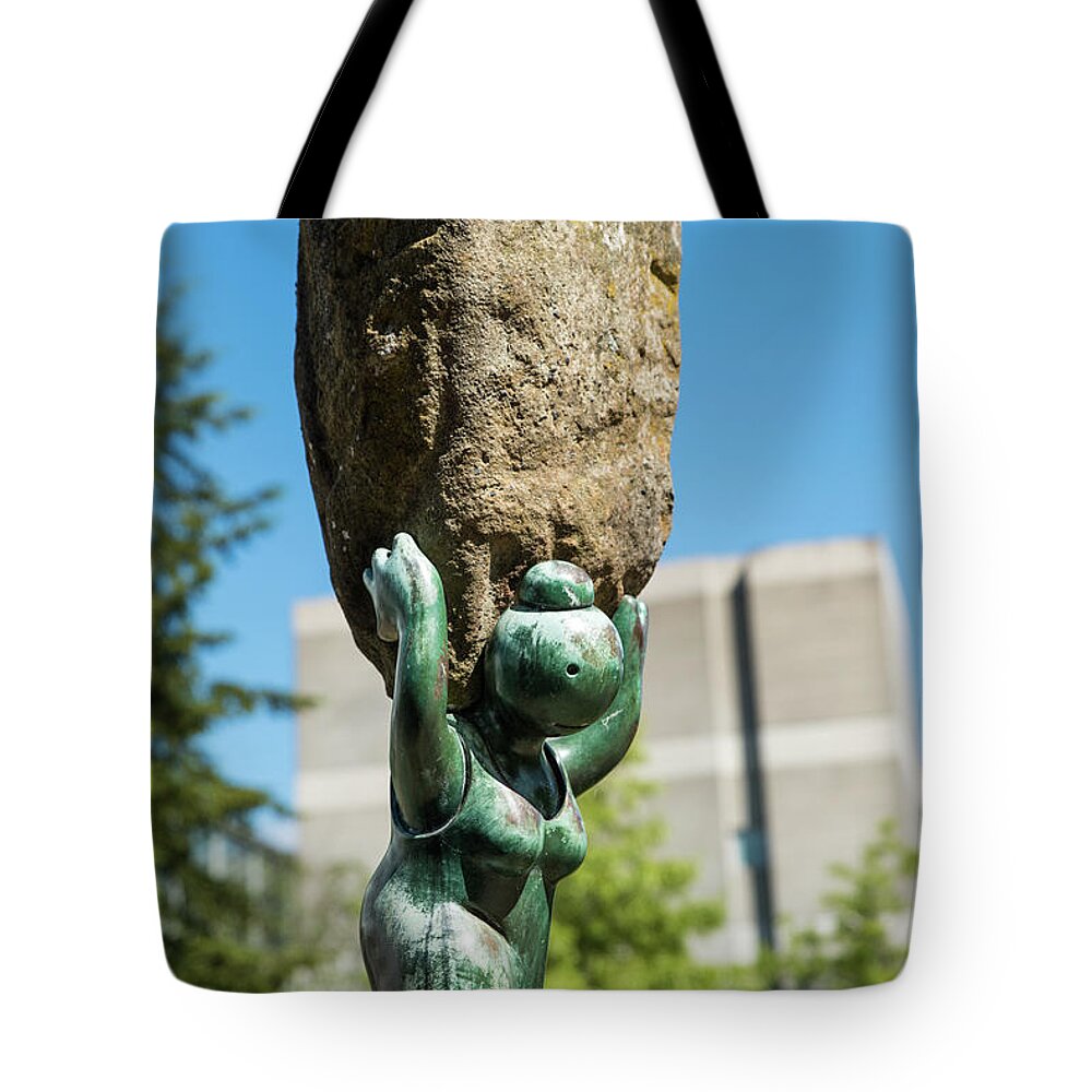 Sculpture Tote Bag featuring the photograph A Load of Homework by Tom Cochran