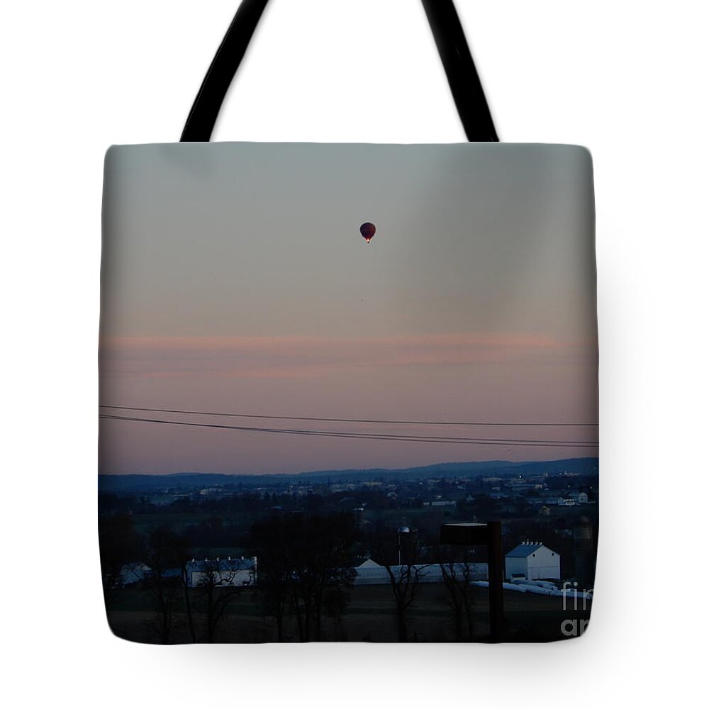 Amish Tote Bag featuring the photograph A Morning Hot Air Balloon Ride by Christine Clark