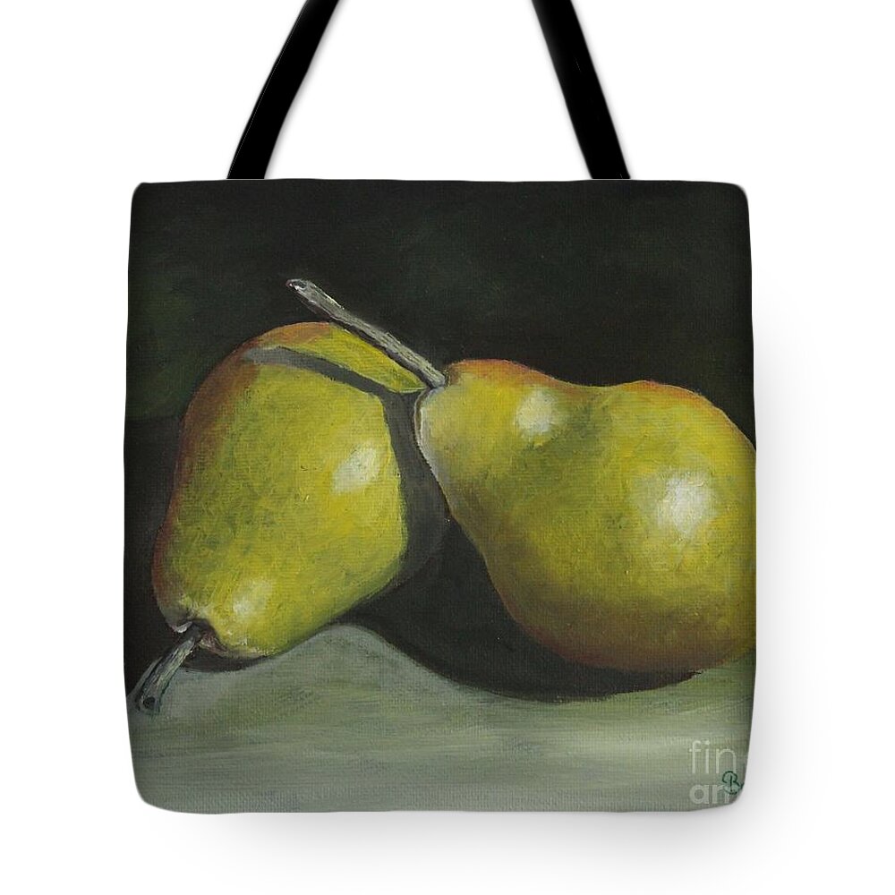 Pears Tote Bag featuring the painting A Nice Pair by Bob Williams