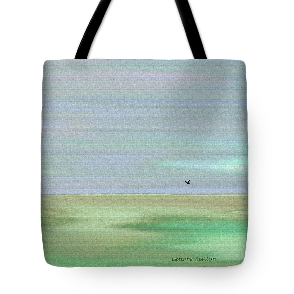 Abstract Tote Bag featuring the painting A Peaceful Day by Lenore Senior