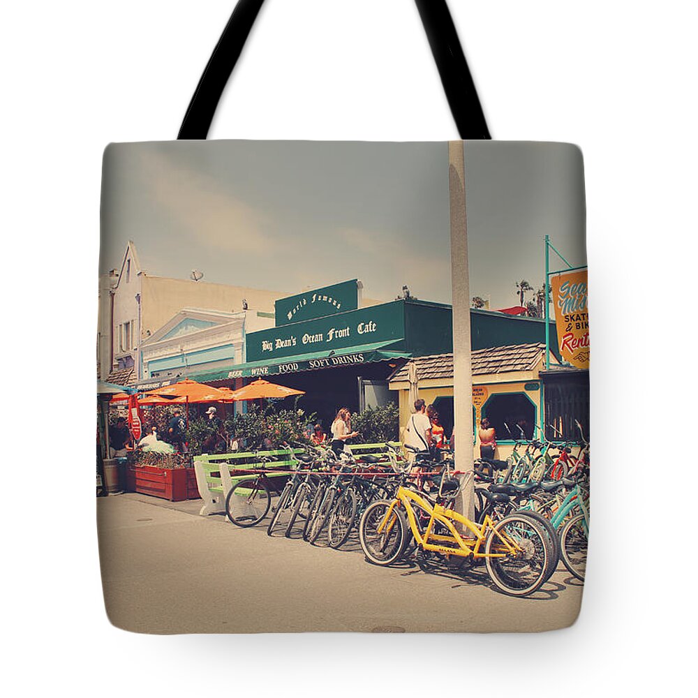 Santa Monica Tote Bag featuring the photograph A Perfect Day for a Ride by Laurie Search