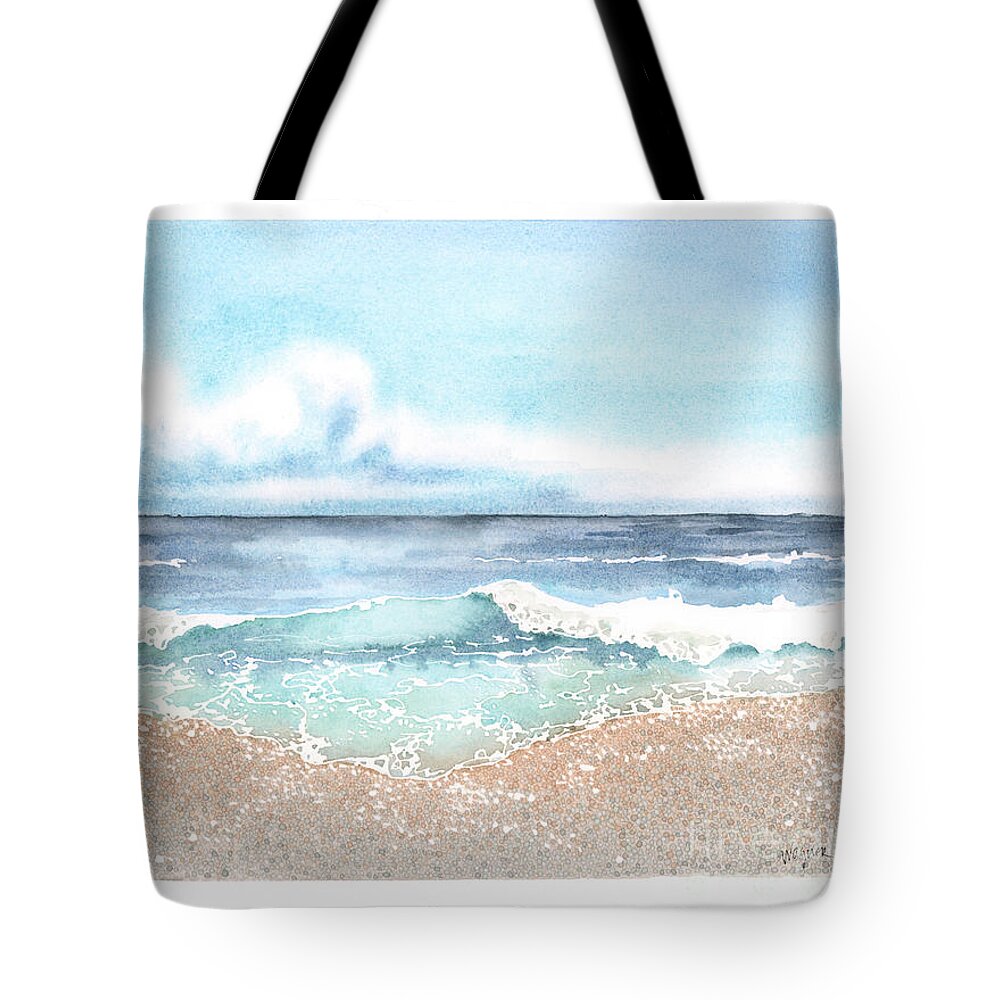 Beach Tote Bag featuring the painting A Perfect Day by Hilda Wagner