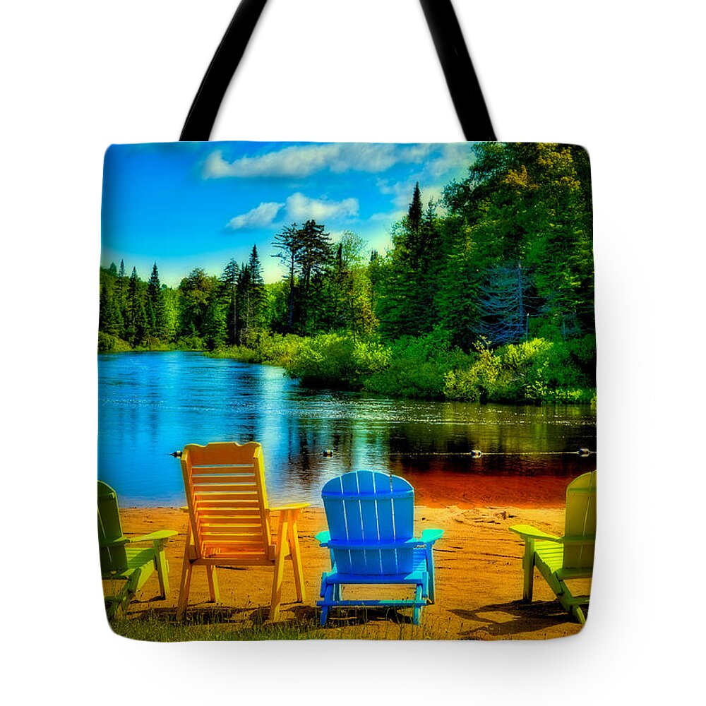 A Place To Relax At Singing Waters Tote Bag featuring the photograph A Place to Relax at Singing Waters by David Patterson