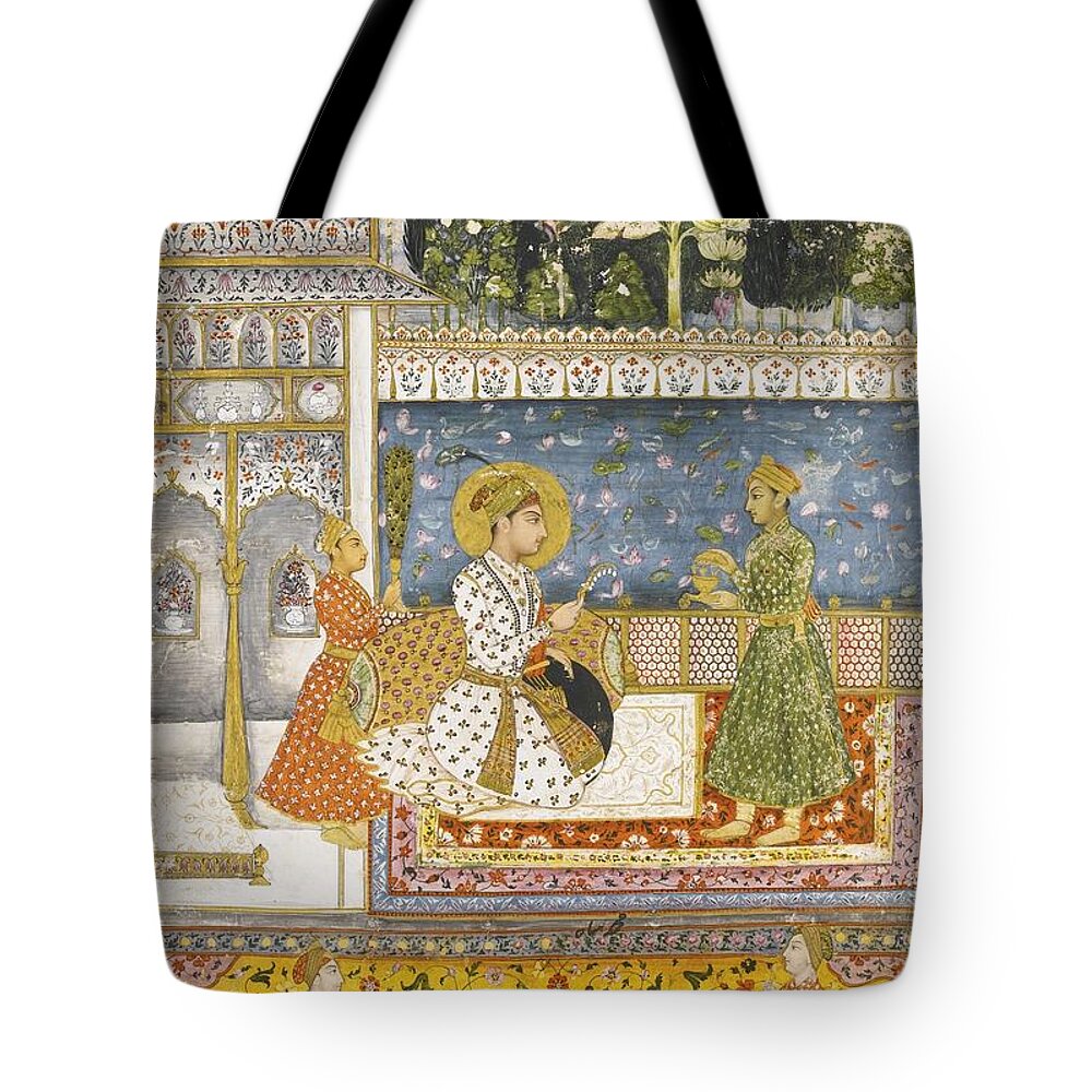 A Portrait Of Muhammad Shah Tote Bag featuring the painting A portrait of Muhammad Shah by Eastern Accents