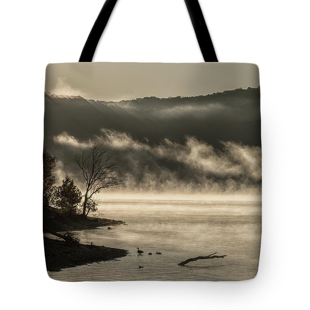 Cave Run Lake Tote Bag featuring the photograph A Quiet Spirit by Randall Evans