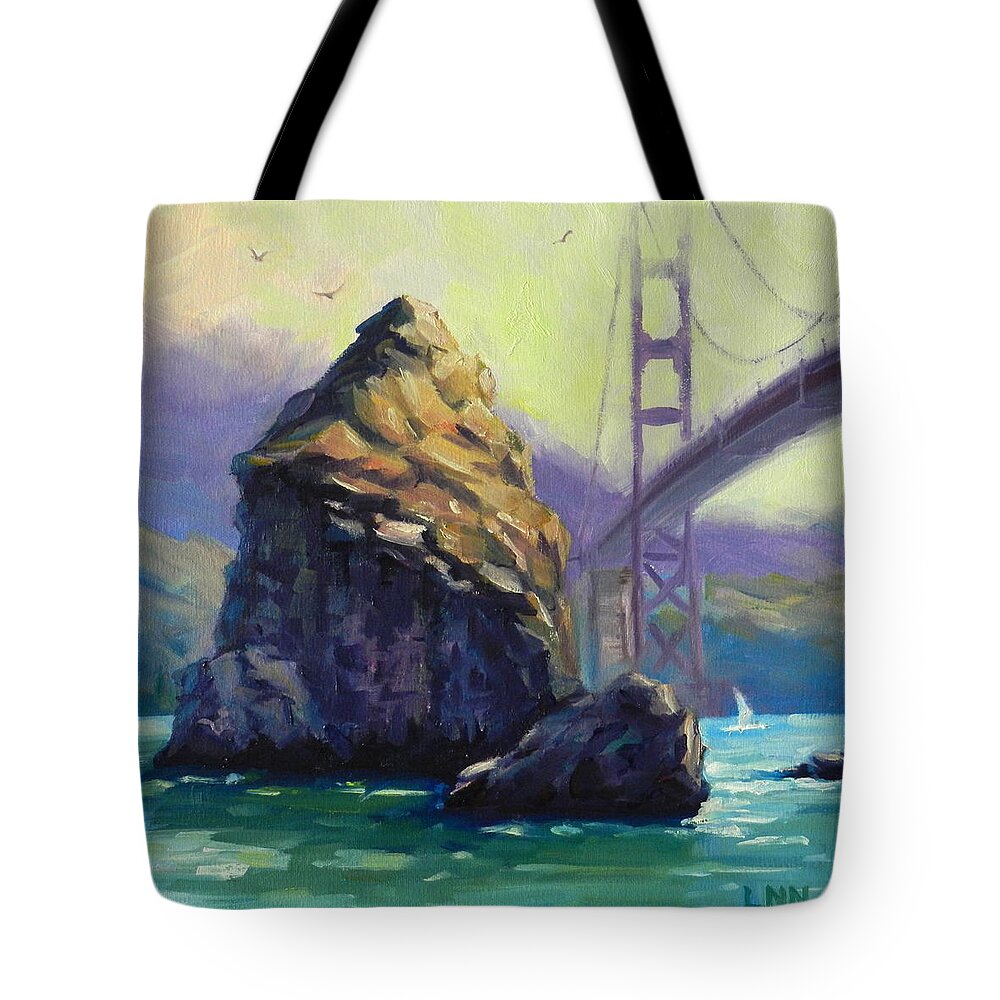  Tote Bag featuring the painting A Rock by Ningning Li