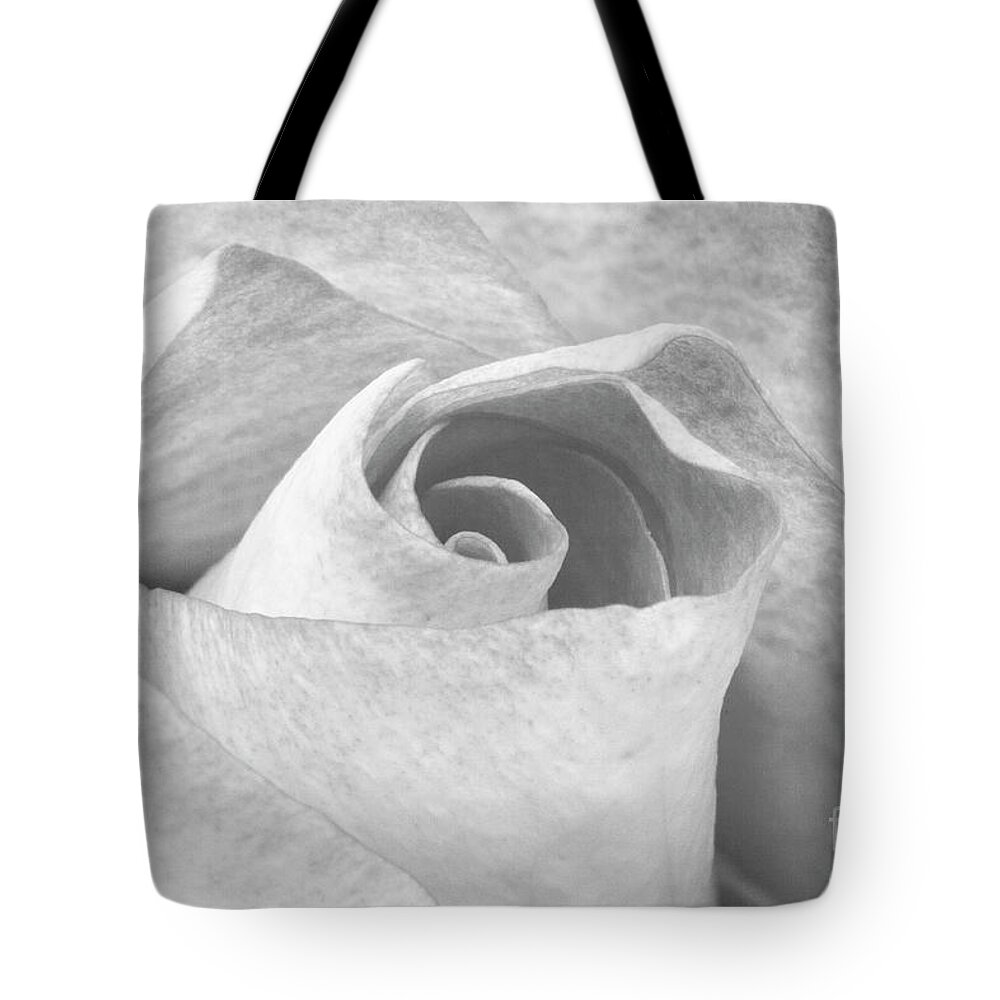 B&w Tote Bag featuring the photograph A Rose is a Rose Black and White Floral Photo 753 by Ricardos Creations