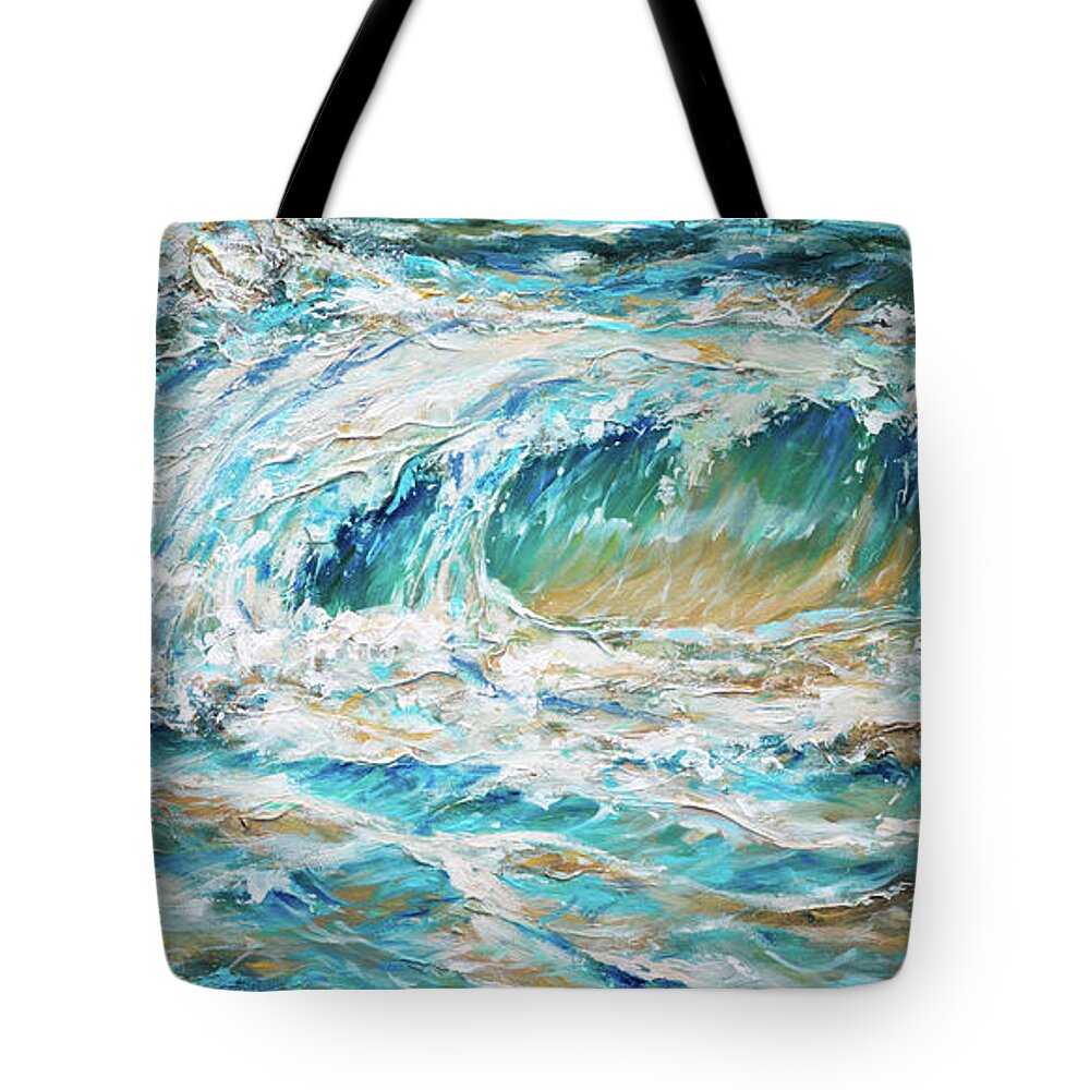 Surf Tote Bag featuring the painting A Set Rolls In by Linda Olsen