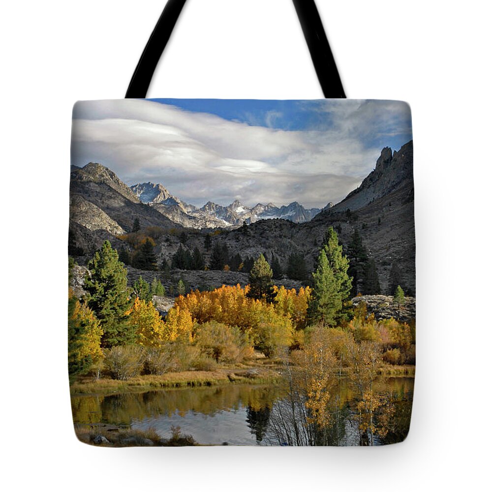 Sierra Mountains Tote Bag featuring the photograph A Sierra Mountain View by Dave Mills