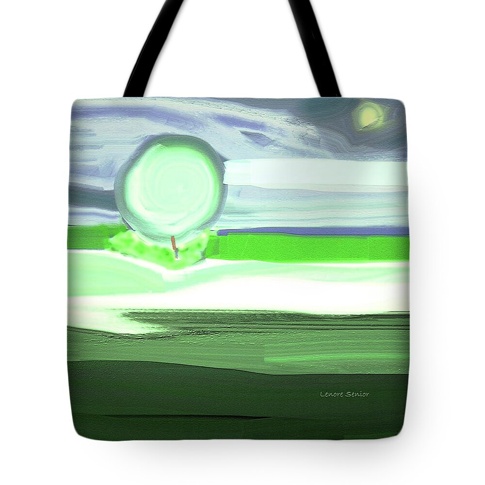 Abstract Tote Bag featuring the painting A Simple Summer Landscape V2 by Lenore Senior
