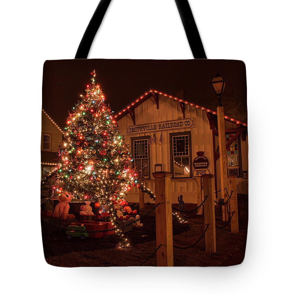 Smithville Tote Bag featuring the photograph A Smithville Christmas by Kristia Adams