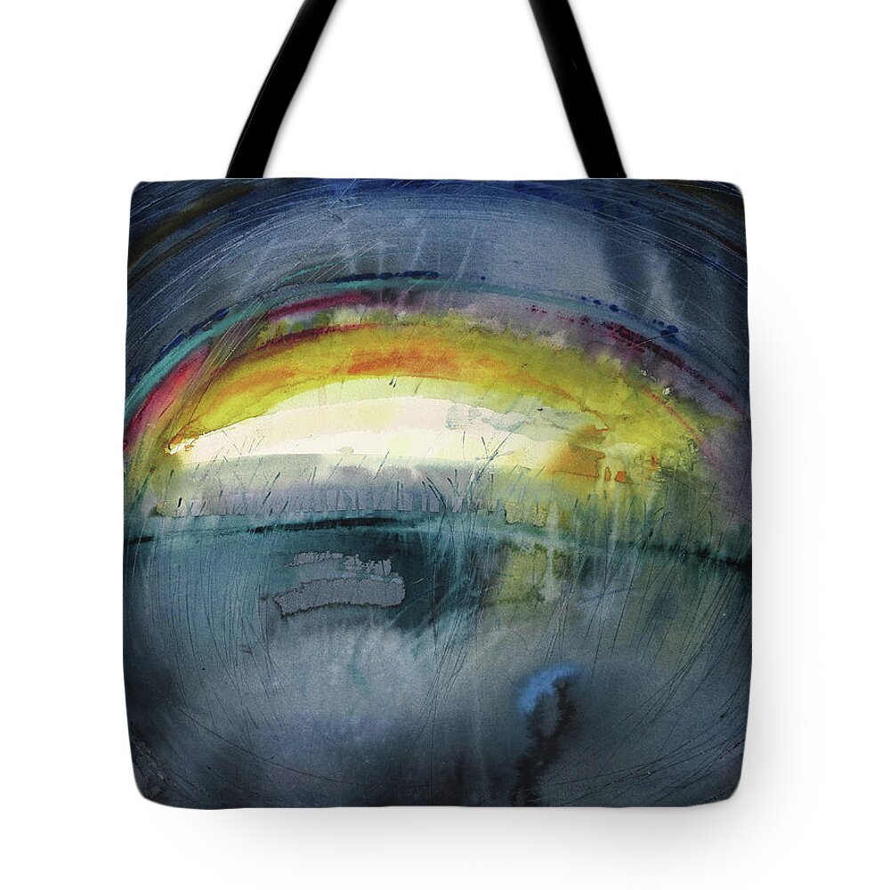 Abstract Tote Bag featuring the painting A sort of egg shape thingy by Petra Rau