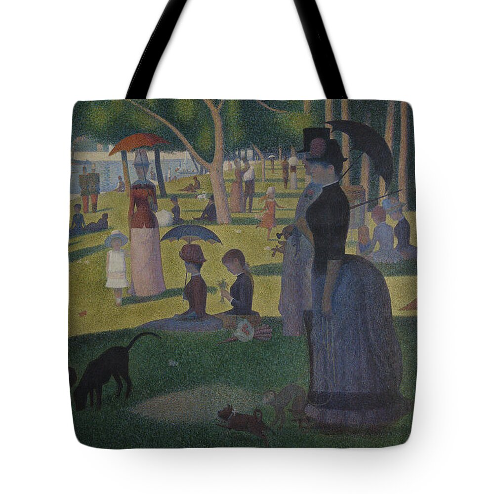 Georges-pierre Seurat Tote Bag featuring the painting A Sunday Afternoon on the Island of La Grande Jatte by Georges-Pierre Seurat