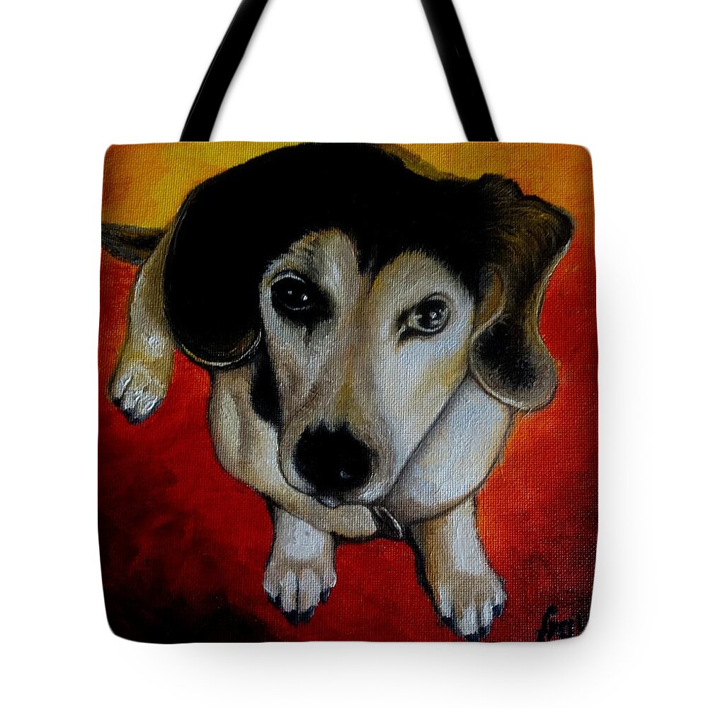 Oil Tote Bag featuring the painting A Sweet Soul by Glory Fraulein Wolfe