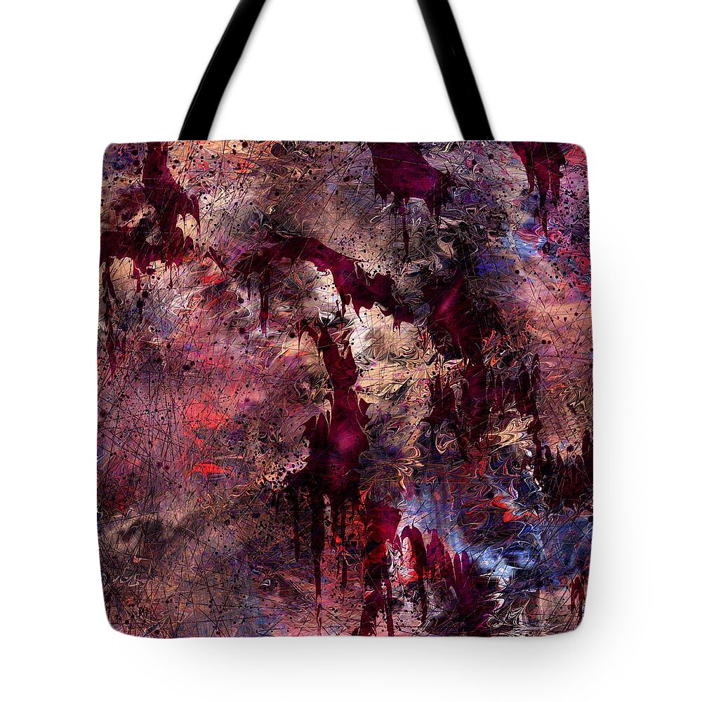 Abstract Tote Bag featuring the digital art A Tortured Heart by William Russell Nowicki