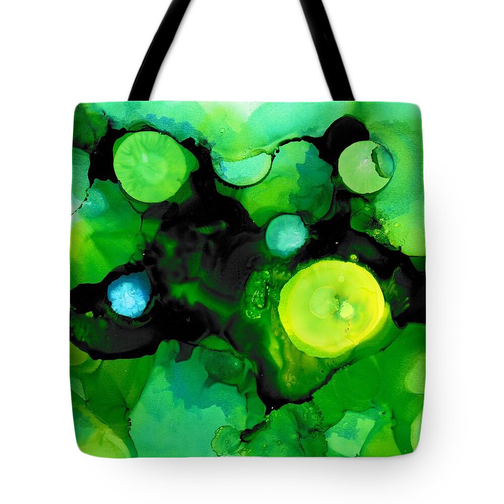 Abstract Tote Bag featuring the painting A Tribute to the Emerald Isle by Louise Adams