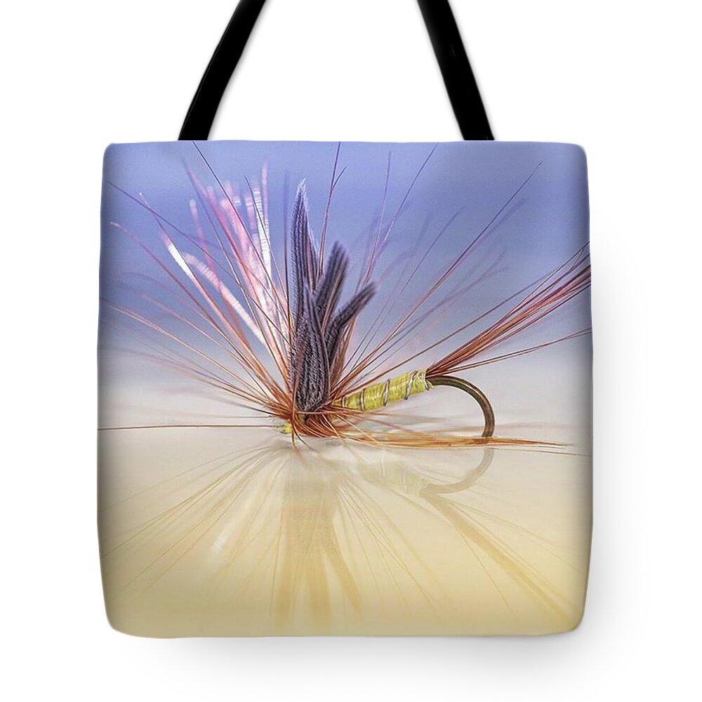 Greenwellsglory Tote Bag featuring the photograph A Trout Fly (greenwell's Glory) by John Edwards