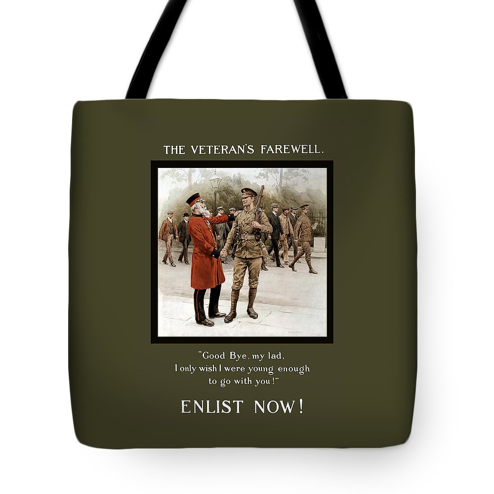 Ww1 Tote Bag featuring the painting A Veteran's Farewell - WW1 by War Is Hell Store