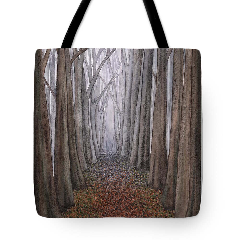 Forest Tote Bag featuring the painting A Walk in the Woods by Hilda Wagner