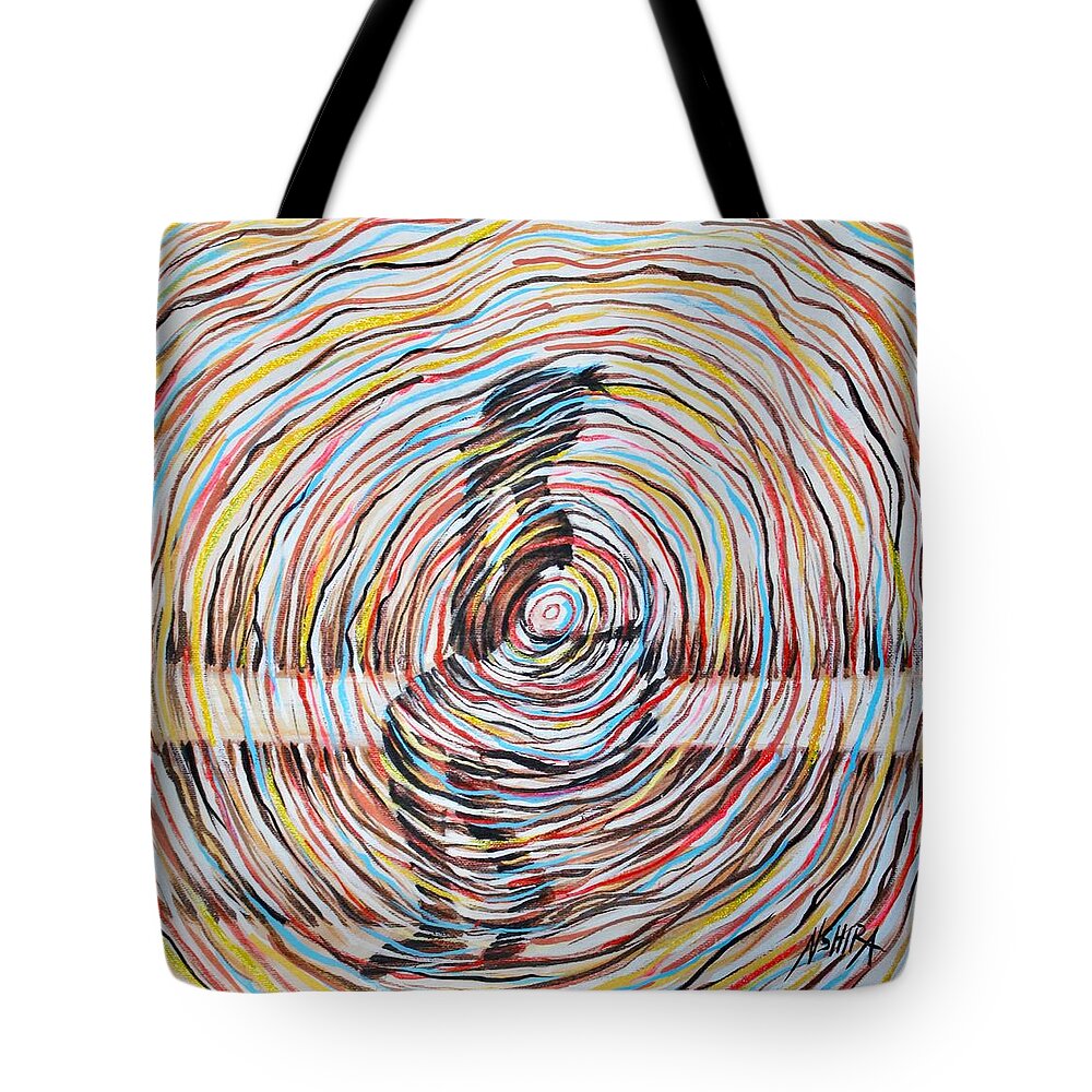 African Artists Tote Bag featuring the painting A World of Thoughts by Daniel Akortia