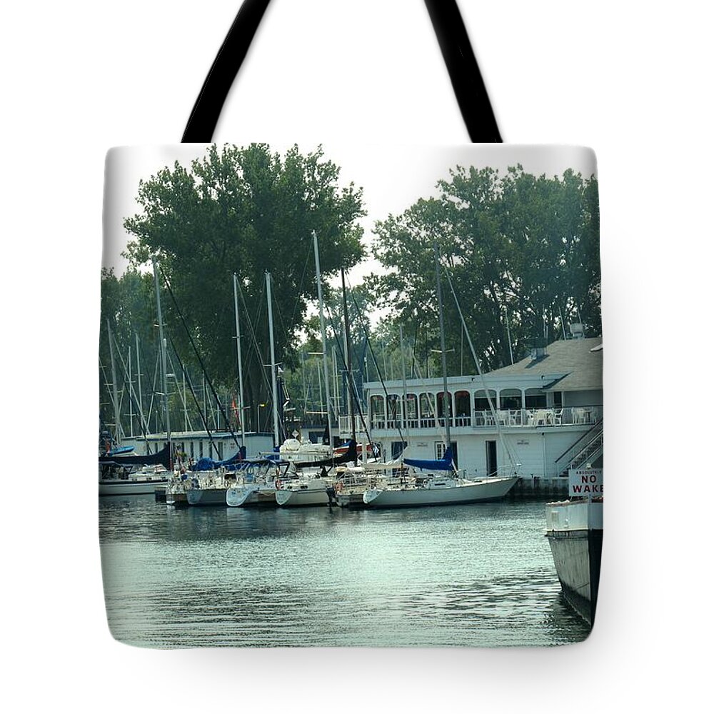 Toronto Tote Bag featuring the photograph A Yacht Club by Ian MacDonald