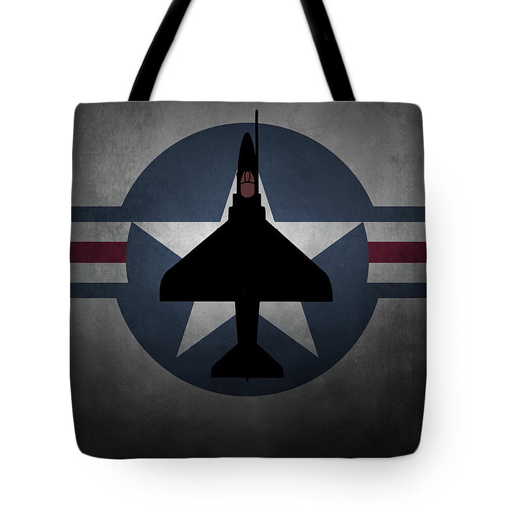 A4 Skyhawk Tote Bag featuring the digital art A4 Skyhawk US Navy by Airpower Art