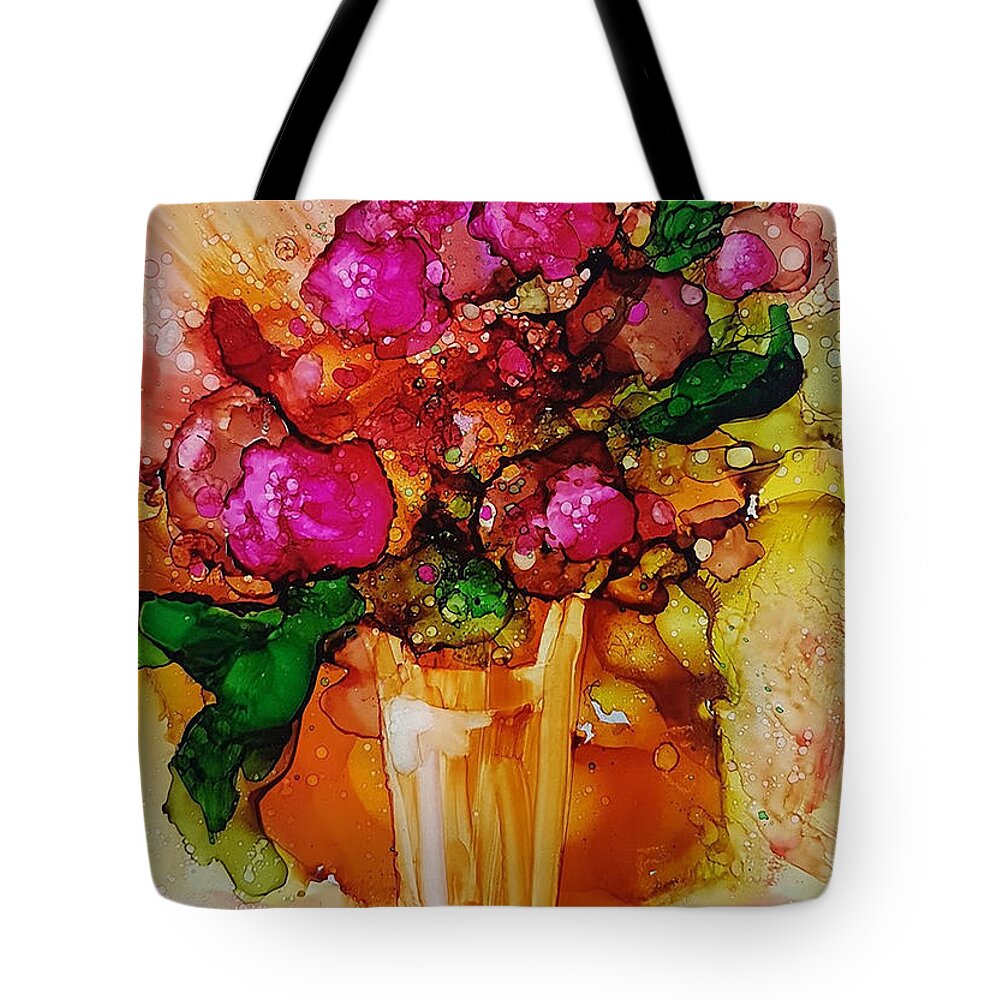 Bright Tote Bag featuring the mixed media Aaaah Spring by Francine Dufour Jones