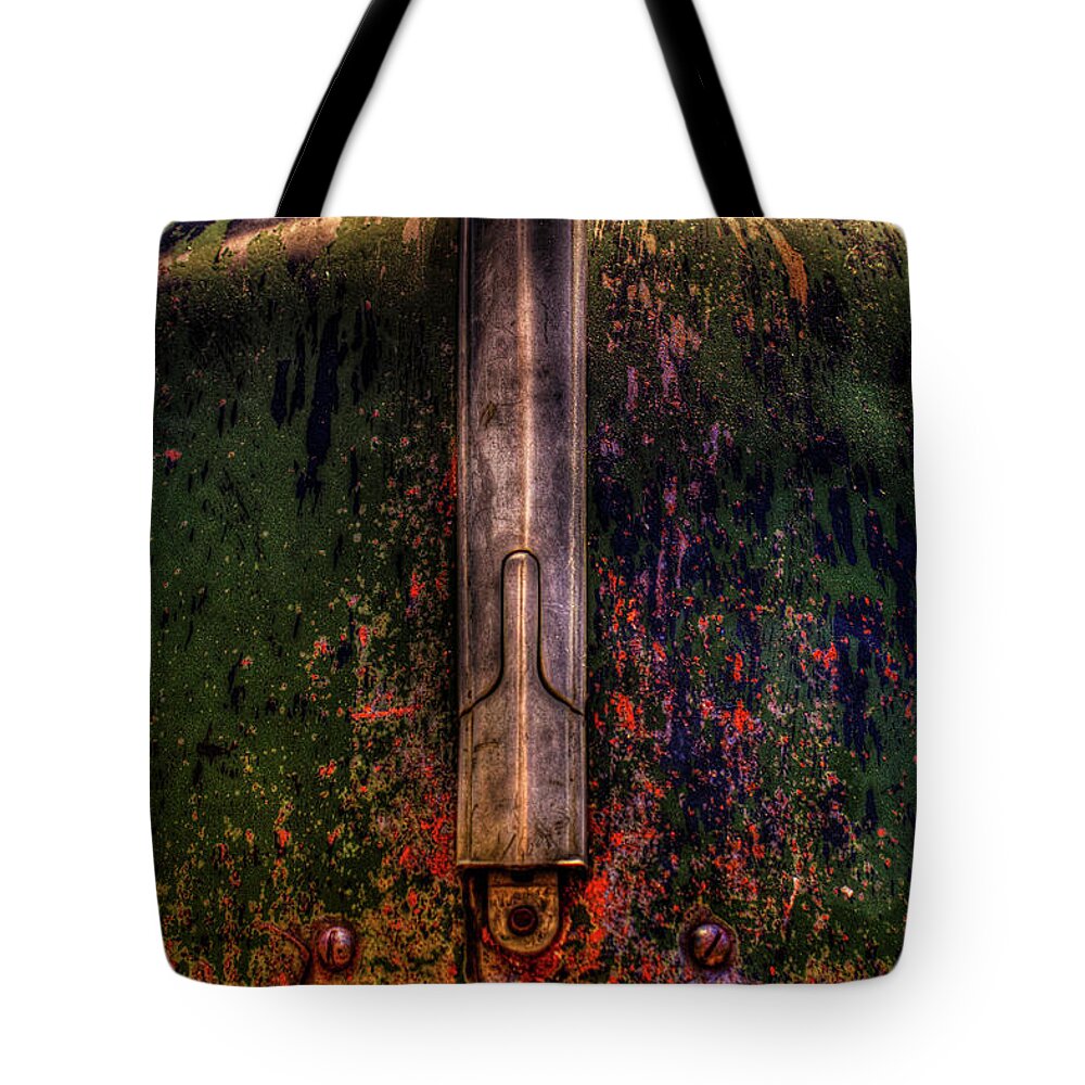 California Tote Bag featuring the photograph Abandoned 1937 Chevrolet Coupe Hood Detail by Roger Passman