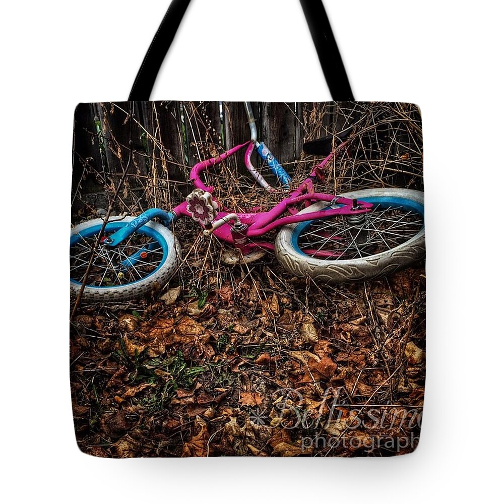 Snapseed Tote Bag featuring the photograph Abandoned Bike...playing With The New by Briana Bell