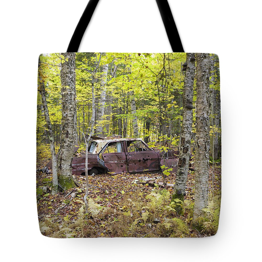 20th Century Tote Bag featuring the photograph Abandoned Car- Woodstock New Hampshire by Erin Paul Donovan