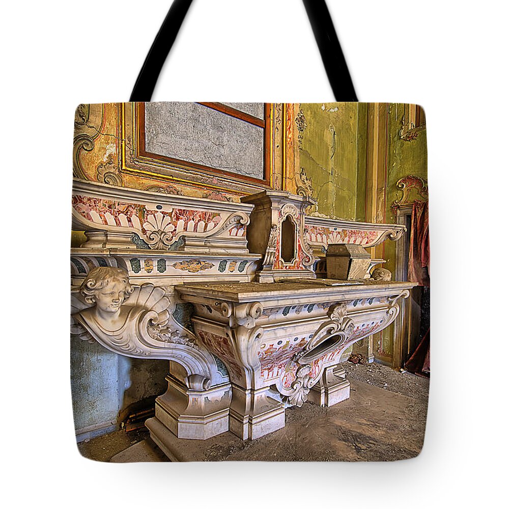 Cappella Tote Bag featuring the photograph Abandoned Chapel Of An Important Liguria Family IIi - Cappella Abbandonata Di Famiglia Ligure 3 by Enrico Pelos