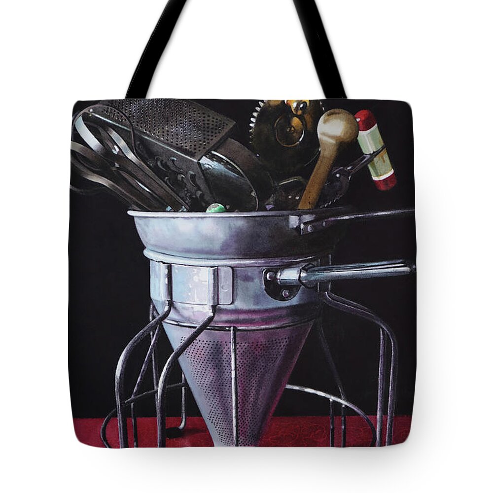 Kitchen Tote Bag featuring the painting Abandoned by Denny Bond