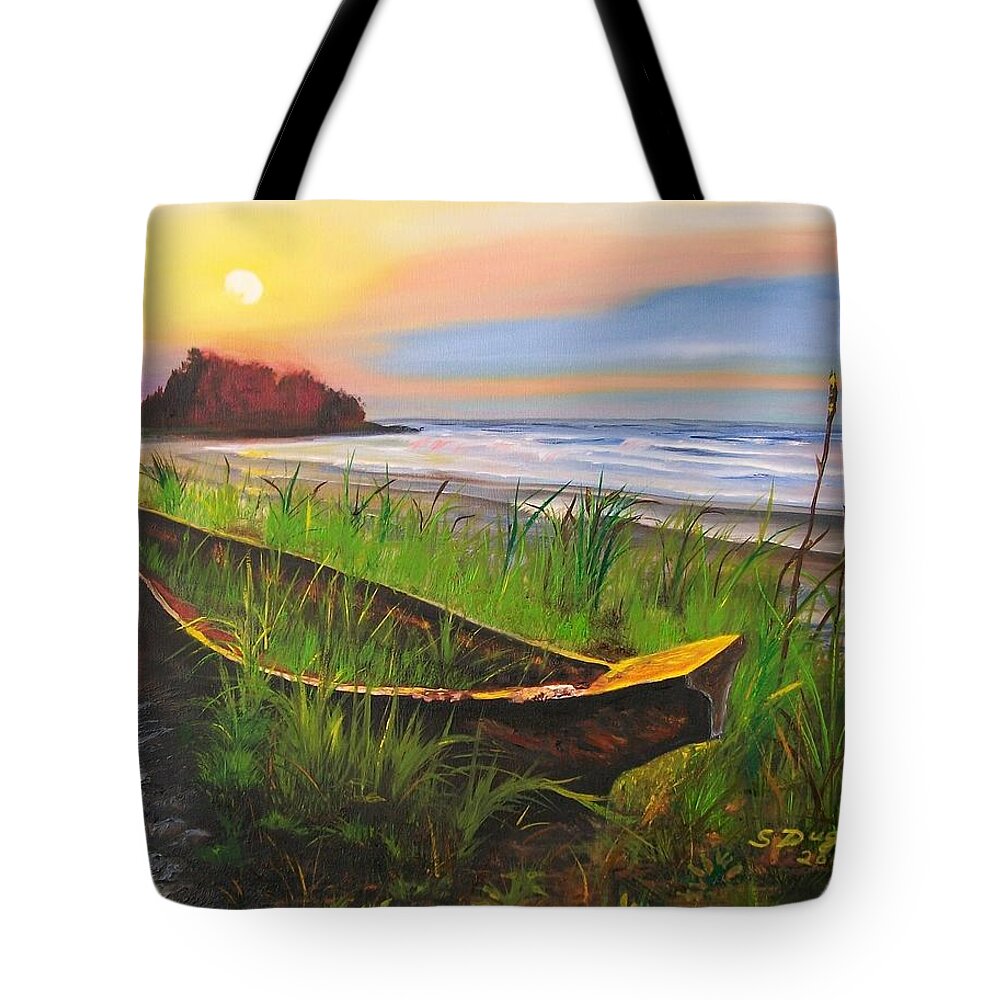 Dhow Tote Bag featuring the painting Abandoned Dhow by Sharon Duguay