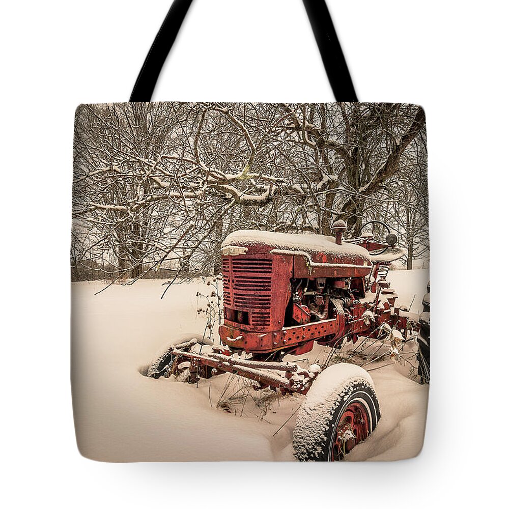 Tractor Tote Bag featuring the photograph Abandoned Farmall by Tim Kirchoff