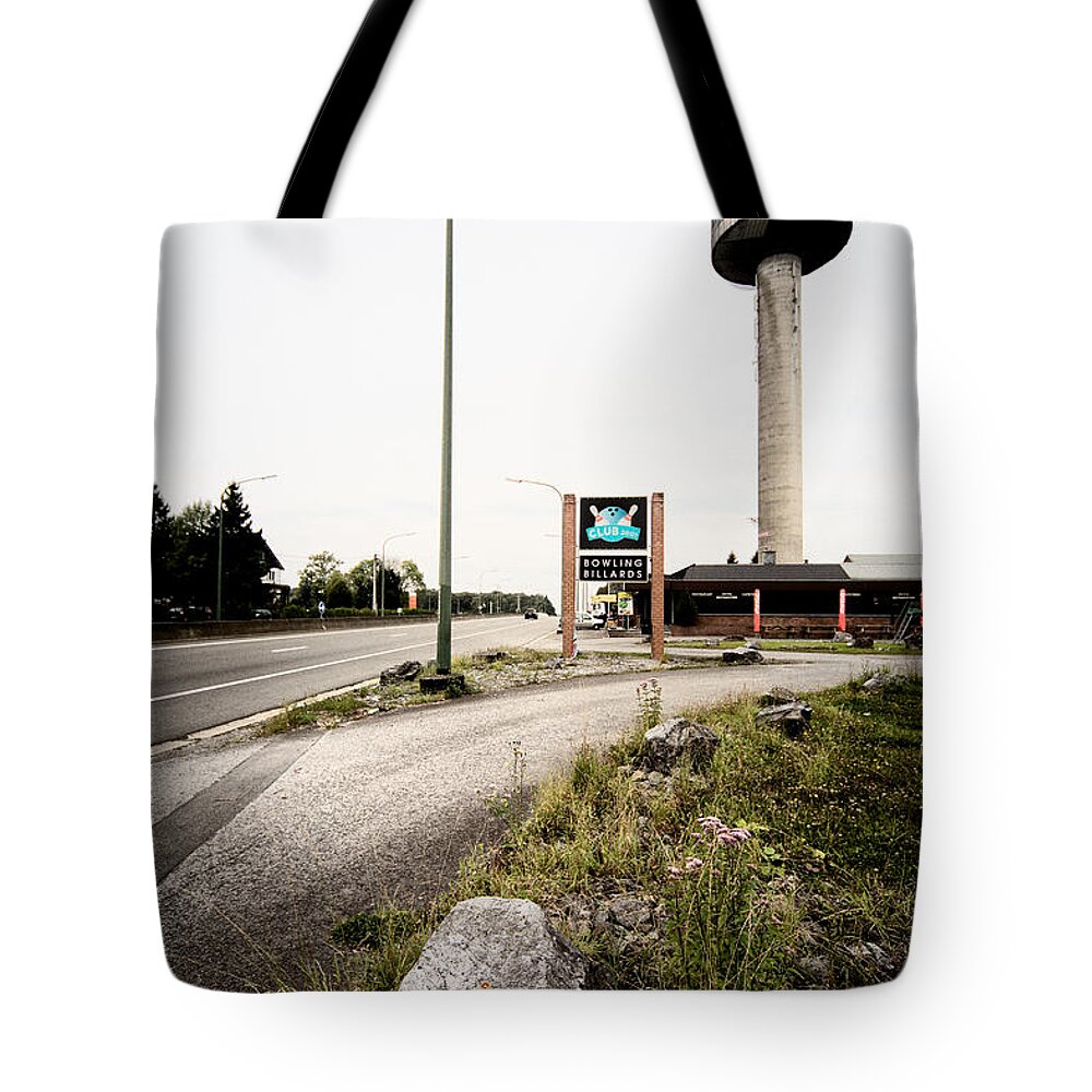 Abandoned Building Tote Bag featuring the photograph Abandoned tower restaurant - Urban exploration by Dirk Ercken
