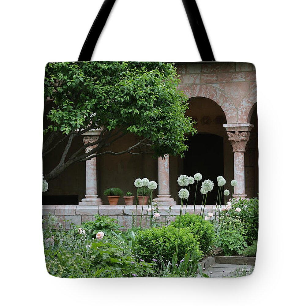 Card Tote Bag featuring the digital art Abbey in Spring by Yvonne Wright