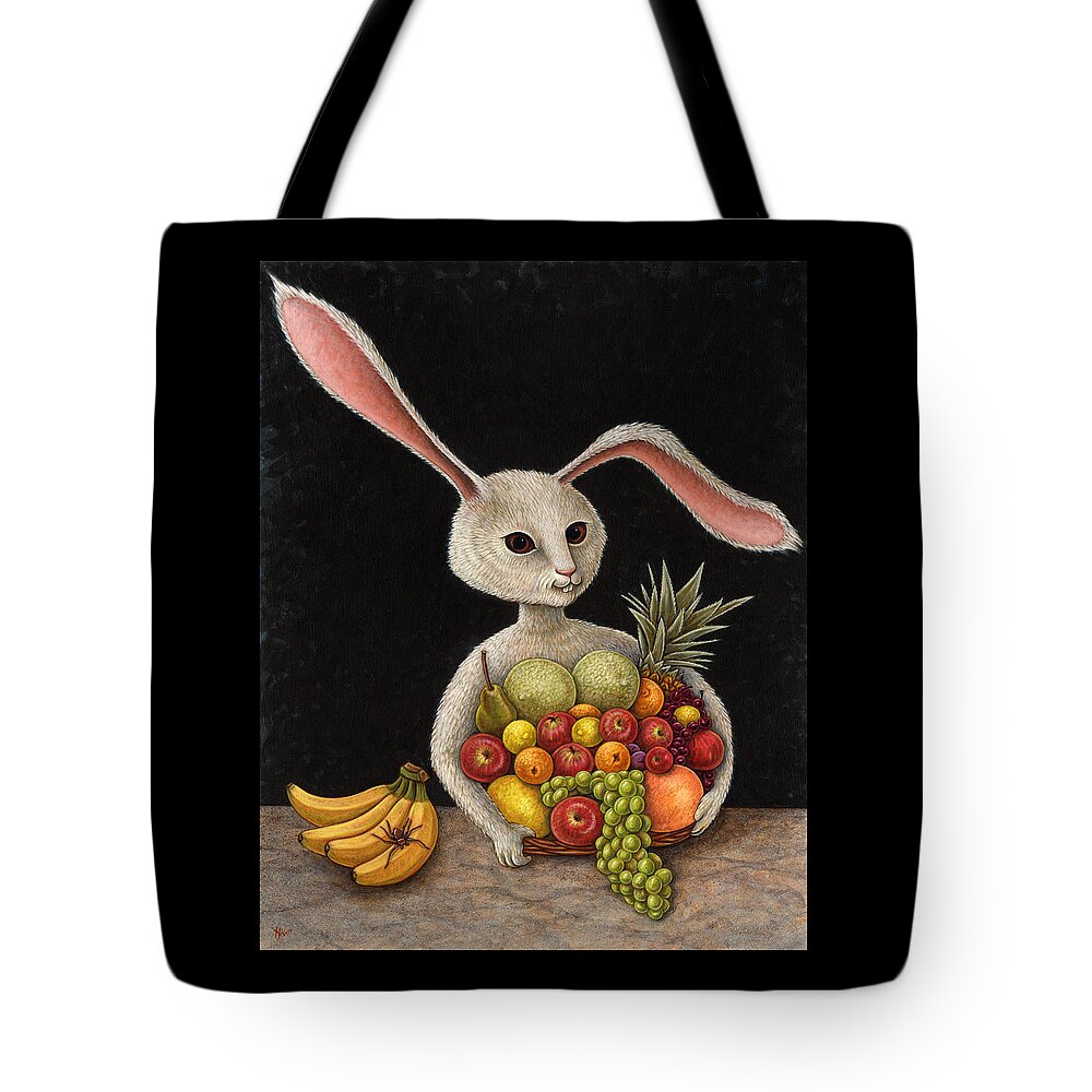 Rabbit Tote Bag featuring the painting Abbondanza by Holly Wood