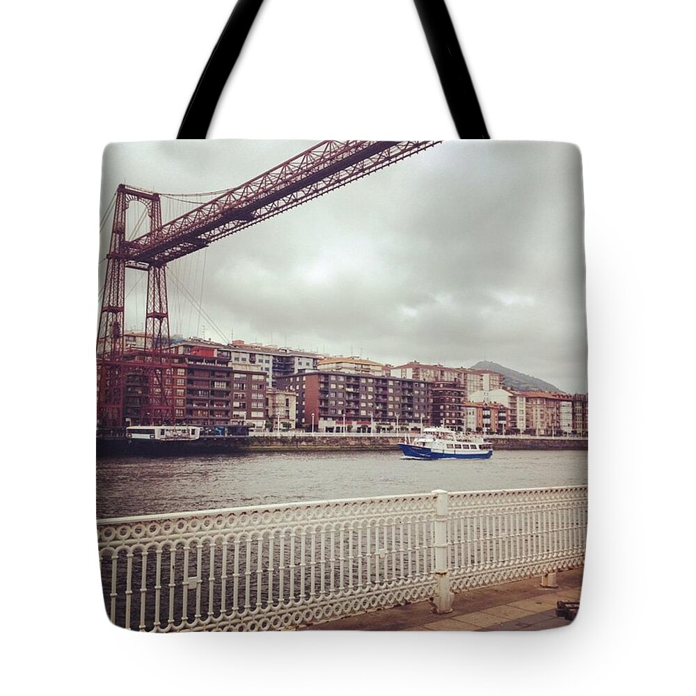 Bridge Tote Bag featuring the photograph About To Cross The River On The Puente by Charlotte Cooper
