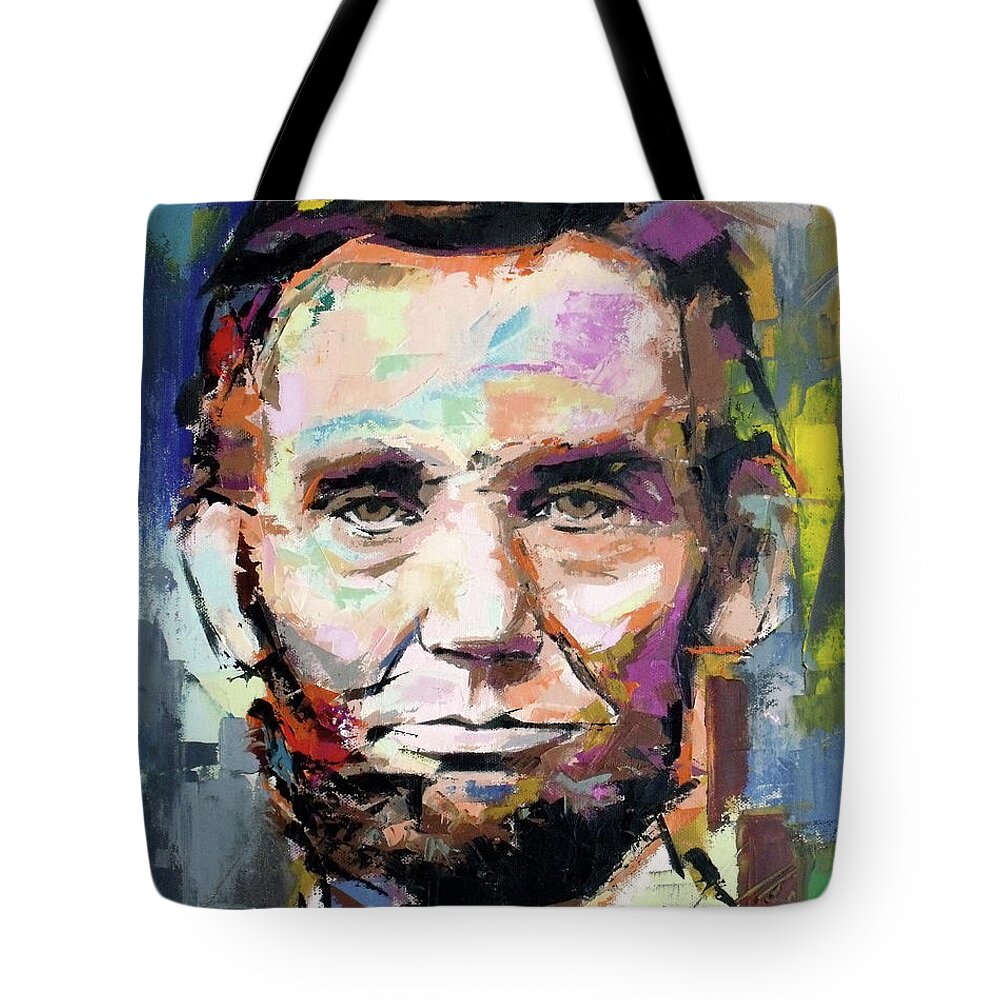 Abraham Lincoln Tote Bag featuring the painting Abraham Lincoln by Richard Day