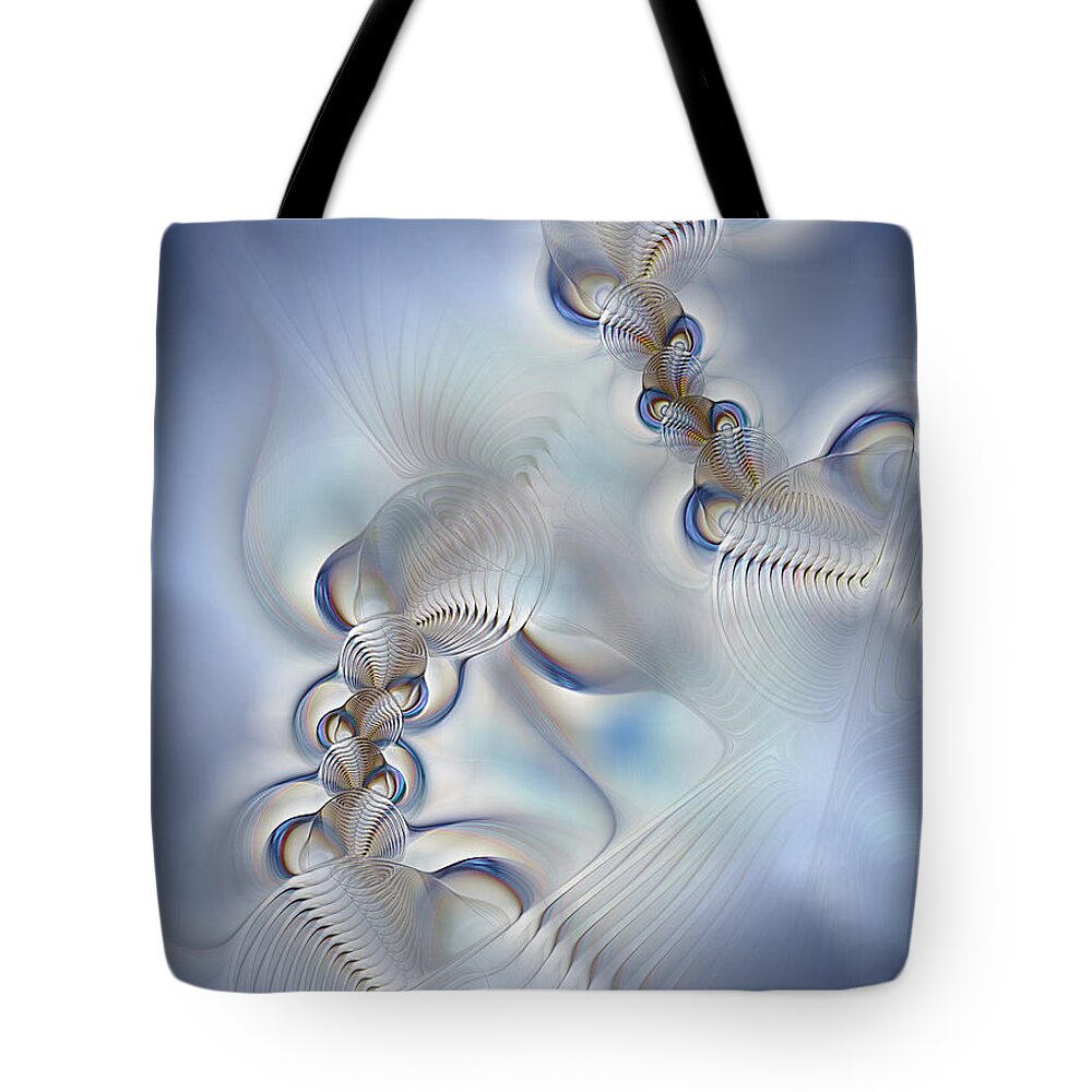 Fractal Tote Bag featuring the digital art Absolute Zero by Casey Kotas