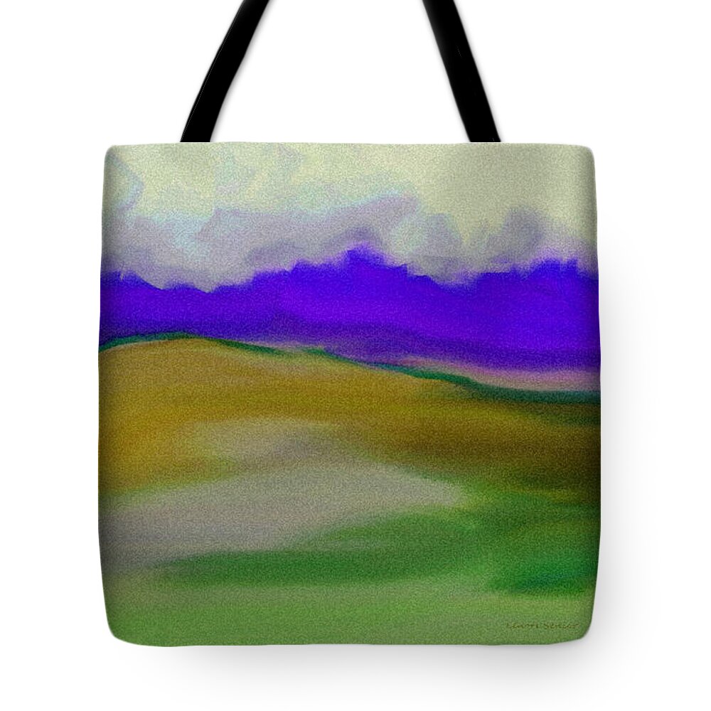 Abstract Tote Bag featuring the painting Abstract 10 - Landscape 3 by Lenore Senior