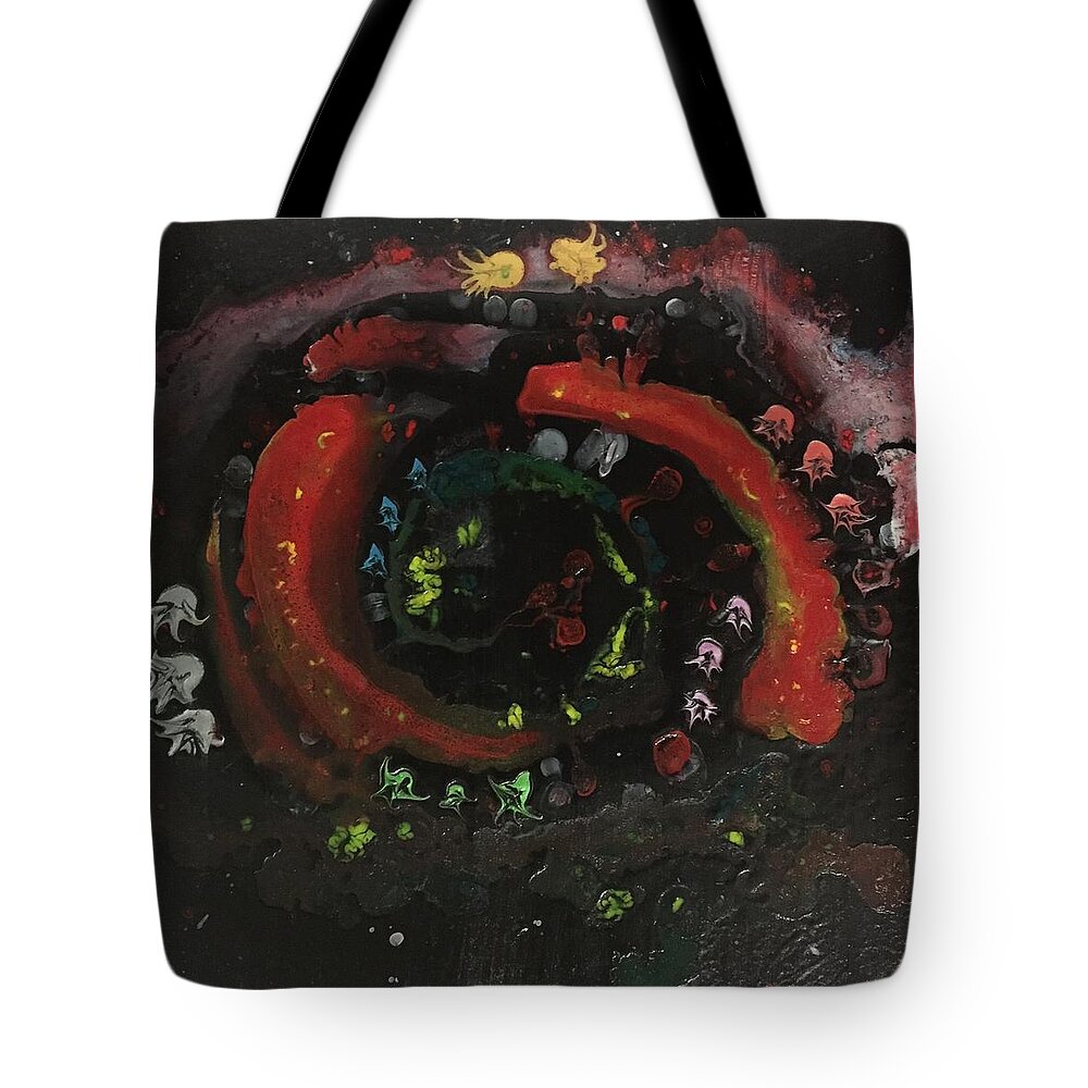 Mixed Media Painting Tote Bag featuring the painting Abstract 16-gg1 by Virginia G'lez