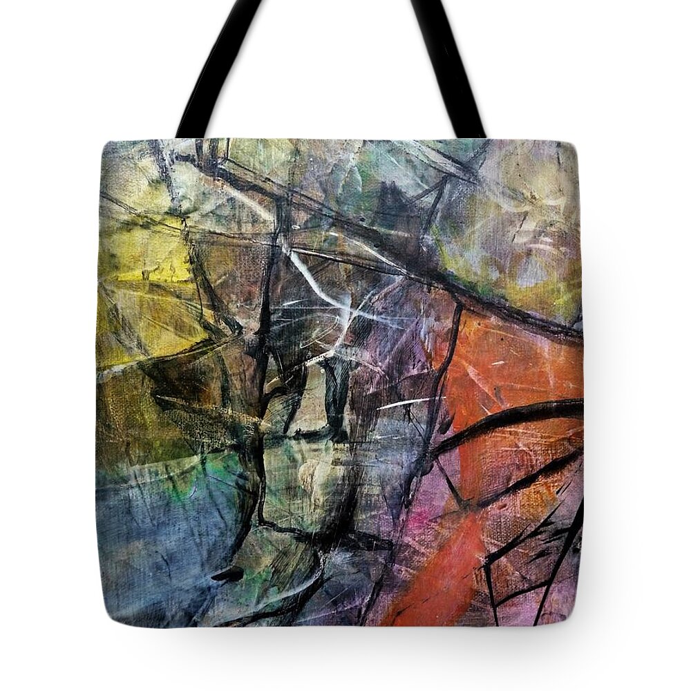 Abstract Tote Bag featuring the painting Abstract #322 by Jim Whalen