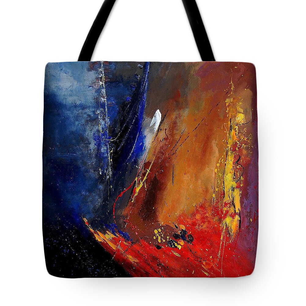 Abstract Tote Bag featuring the painting Abstract 67900142 by Pol Ledent
