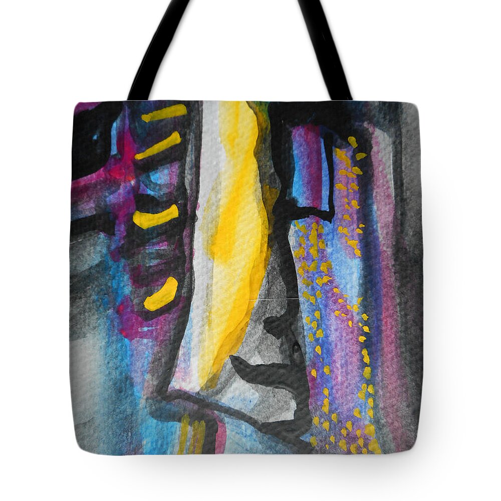 Katerina Stamatelos Tote Bag featuring the painting Abstract-8 by Katerina Stamatelos