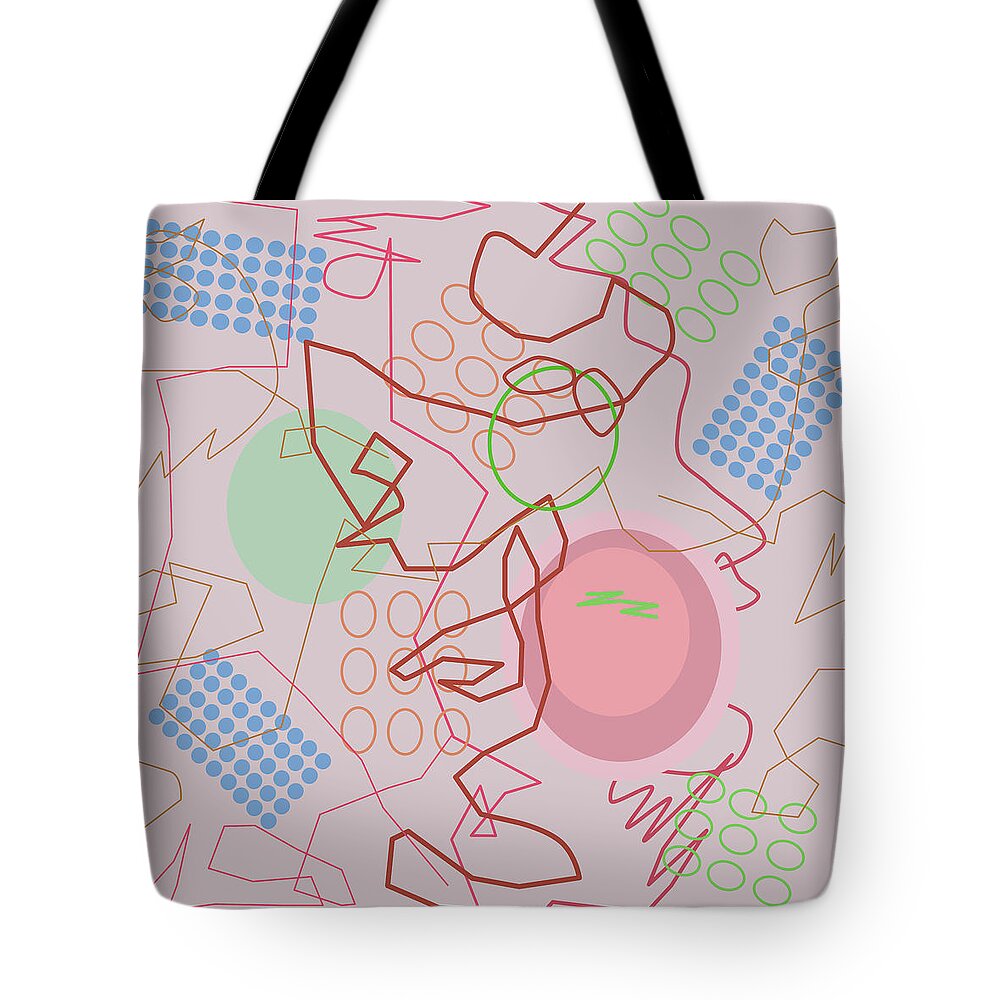 Pink Tote Bag featuring the digital art Abstract 8 pink by April Burton