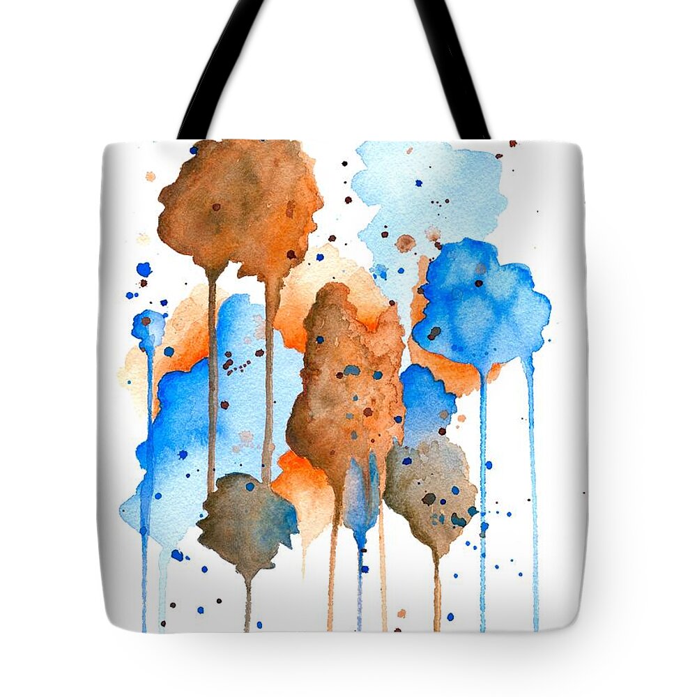 Abstract Tote Bag featuring the painting Abstract 9 by Lucie Dumas
