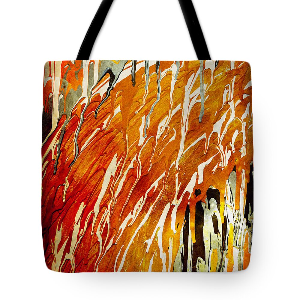 Abstract Tote Bag featuring the painting Abstract A162916 by Mas Art Studio