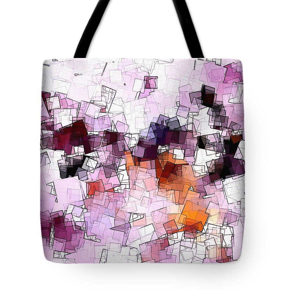 Geometric Abstraction Tote Bag featuring the digital art Abstract and Minimalist Art Made of Geometric Shapes by Inspirowl Design