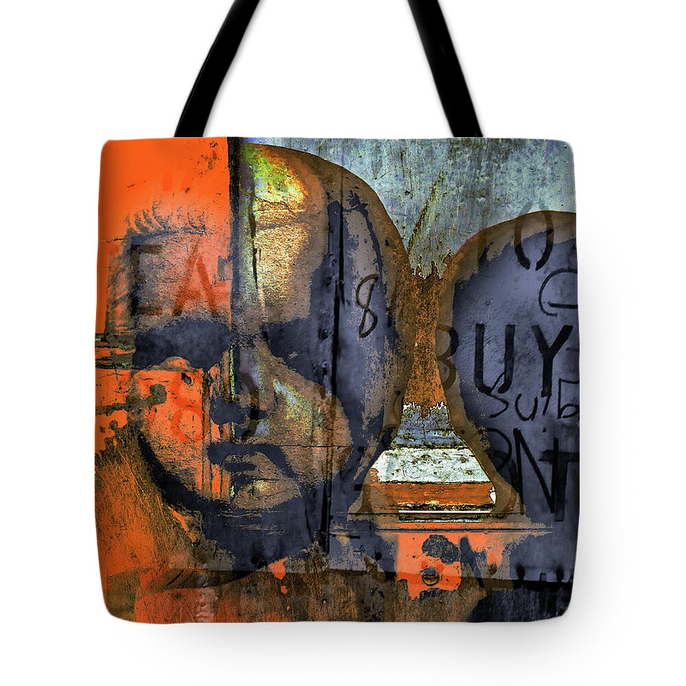 Face Tote Bag featuring the digital art Abstract angels by Gabi Hampe